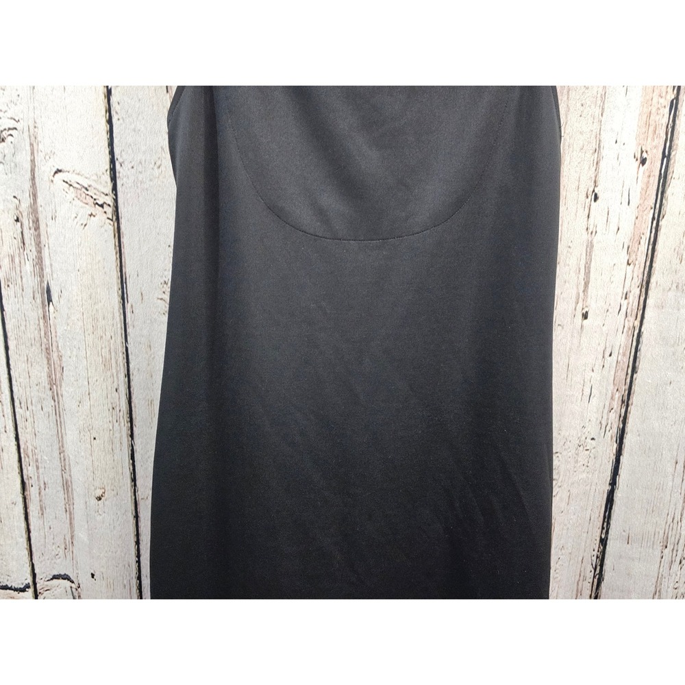 Gretchen Scott M Black Sleeveless Ruffle Collared Dress Minimalist Chic Cocktail - Picture 7 of 11